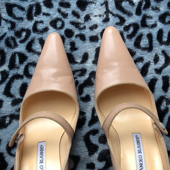 (Sold!)Manolo blahnik maryjane Campari nude 37 6.5 - Picture 6 of 10